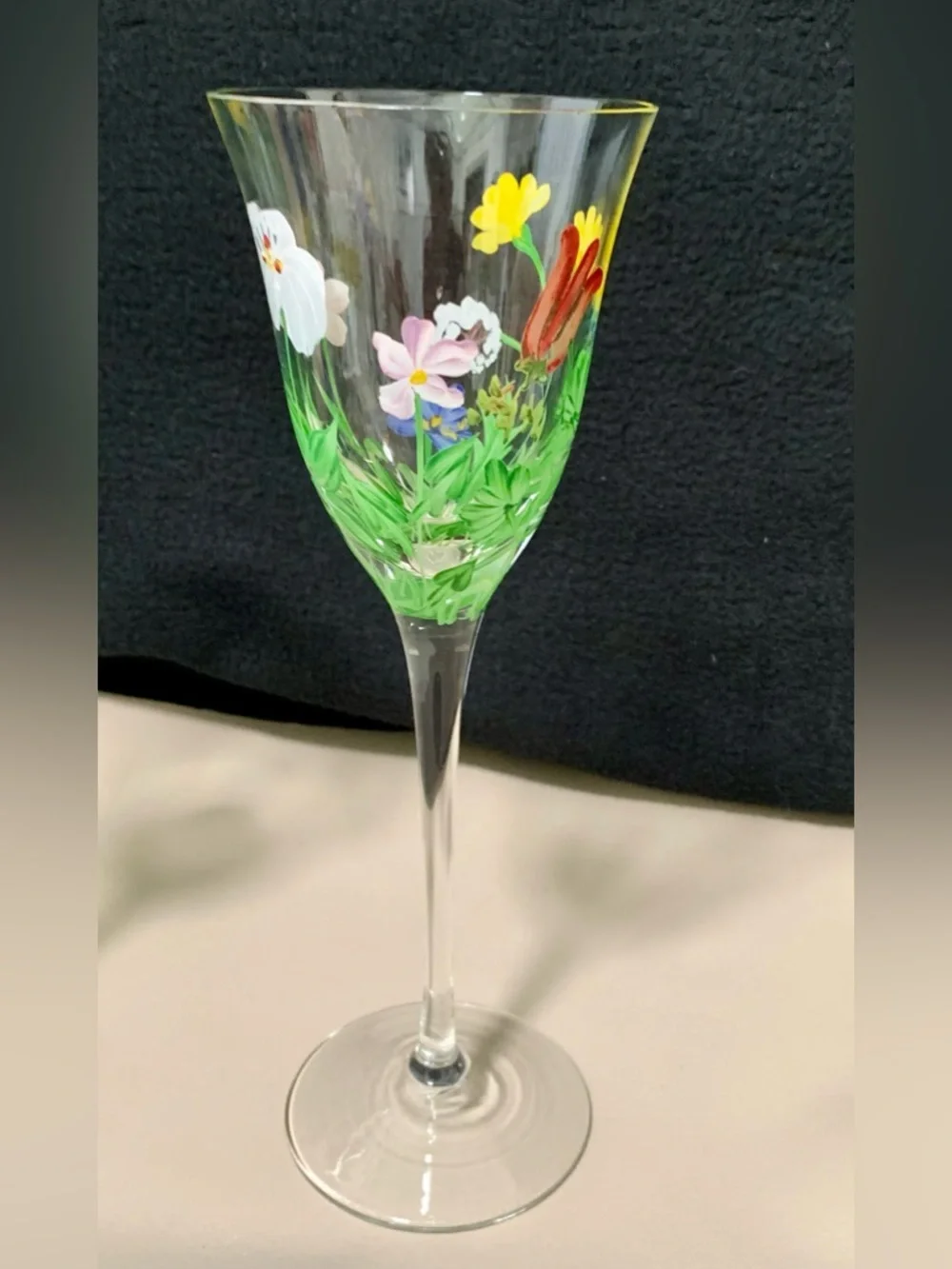 🔍 (2) Royal Danube RDZ19 Hand-Painted Floral Water Goblets • Signed I.G.